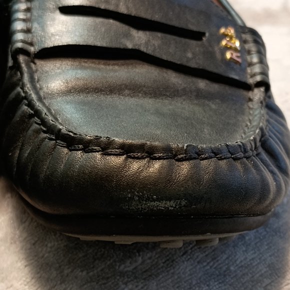 Ralph Lauren Belen Black Leather Driver Loafer - Picture 12 of 15